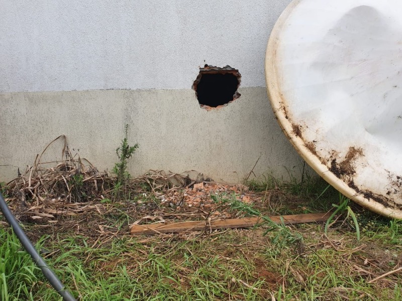 Funcion&aacute;rio da fazenda notou buraco nos fundos do hangar e informou ao propriet&aacute;rio, que confirmou o furto do avi&atilde;o. (Foto: G1 RO)