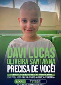 MENINO DIAGNOSTICADO COM LEUCEMIA NECESSITA COM URG&Ecirc;NCIA DE TRANSPLANTE DE MEDULA &Oacute;SSEA - Foto: ASSESSORIA