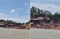 TRAG&Eacute;DIA:PORTO DE MANACAPURU DESABA, LOCAL ERA USADO PARA CARGA E DESCARGA E ESTAVA EM OBRAS, V&Iacute;DEOS - Foto: AG&Ecirc;NCIA BRASIL
