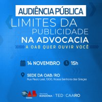 AUDI&Ecirc;NCIA PARA DISCUTIR LIMITES DA PUBLICIDADE PARA ADVOGADOS SER&Aacute; NA PR&Oacute;XIMA QUINTA - FEIRA - Foto: ASSESSORIA