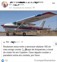 AUD&Aacute;CIA: LADR&Otilde;ES ROUBAM AVI&Atilde;O EM CUJUBIM - Foto: EDIRCEU LIMA COM INFORMA&Ccedil;&Otilde;ES DO G-1