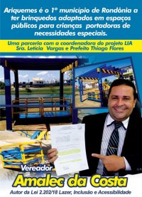 LEI AMALEC DA COSTA: PRA&Ccedil;A DA VIT&Oacute;RIA RECEBE BRINQUEDOS ADAPTADOS PARA CRIAN&Ccedil;AS COM NECESSIDADES - Foto: EDIRCEU LIMA