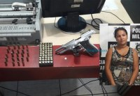 MULHER &Eacute; PRESA COM  PISTOLA ROUBADA DA "PM" QUE IRIA SER LEVADA PARA PRESO EM ARIQUEMES - Foto: rondoniagora