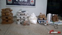 POL&Iacute;CIA MILITAR APREENDE 60 QUILO DE DROGAS - Foto: COMANDO190