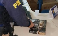 PRF APREENDE 13 QUILOS DE COCA&Iacute;NA DENTRO DENTRO T&Aacute;XI NA BR - 364 - Foto: ASSESSORIA