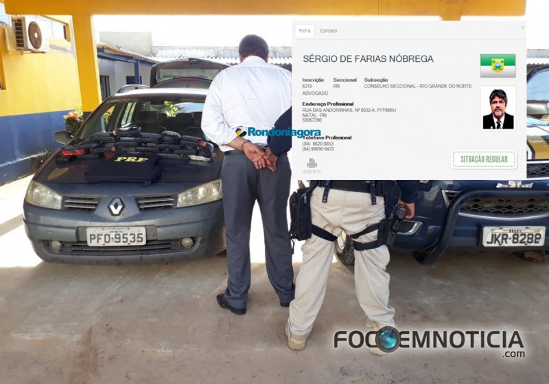 PRF PRENDE ADVOGADO TRANSPORTANDO 18 QUILOS DE COCA&Iacute;NA