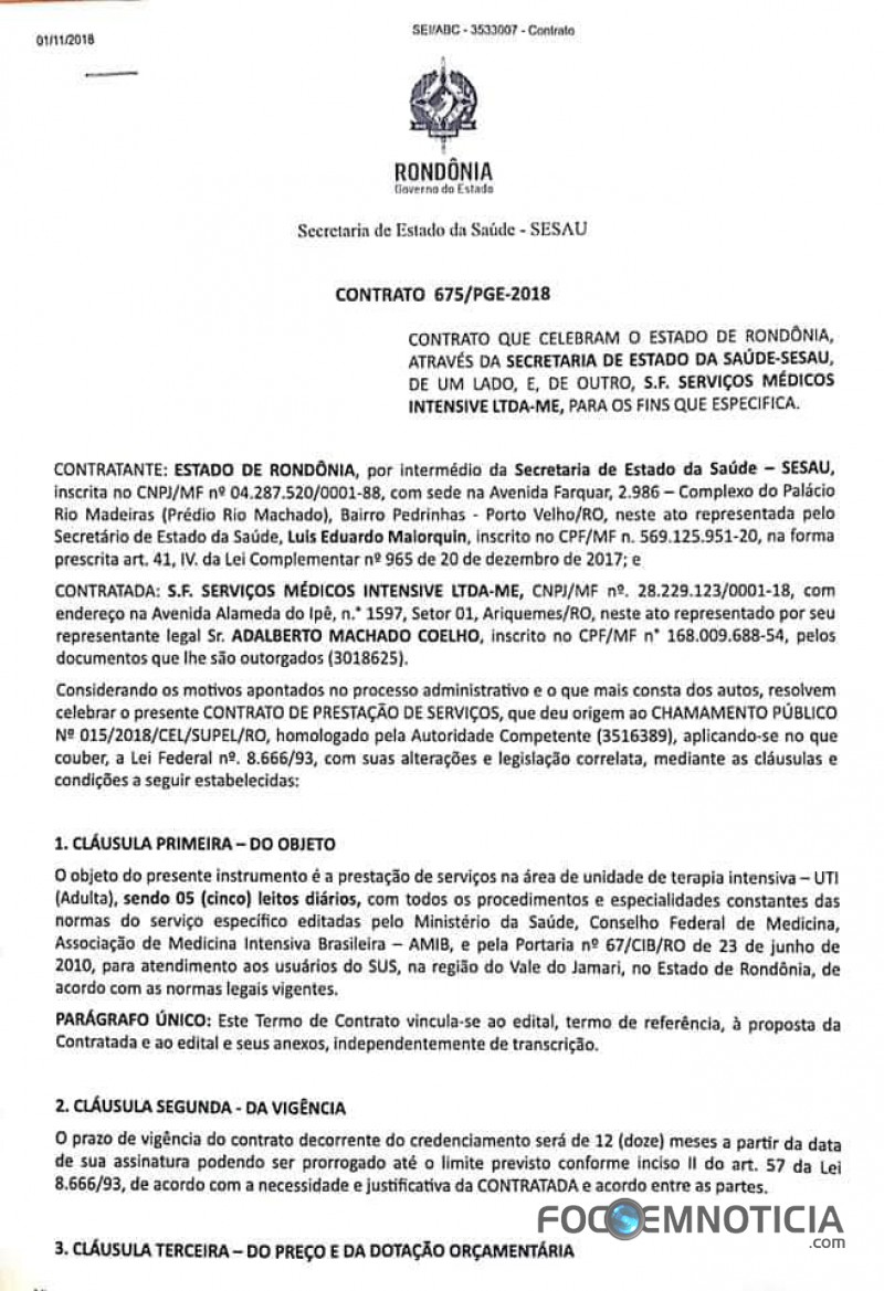 AGORA &Eacute; PARA VALER "CINCO LEITOS DE UTI" S&Atilde;O CREDENCIADOS PARA ARIQUEMES, CONFIRMA VEREADOR AMALEC D