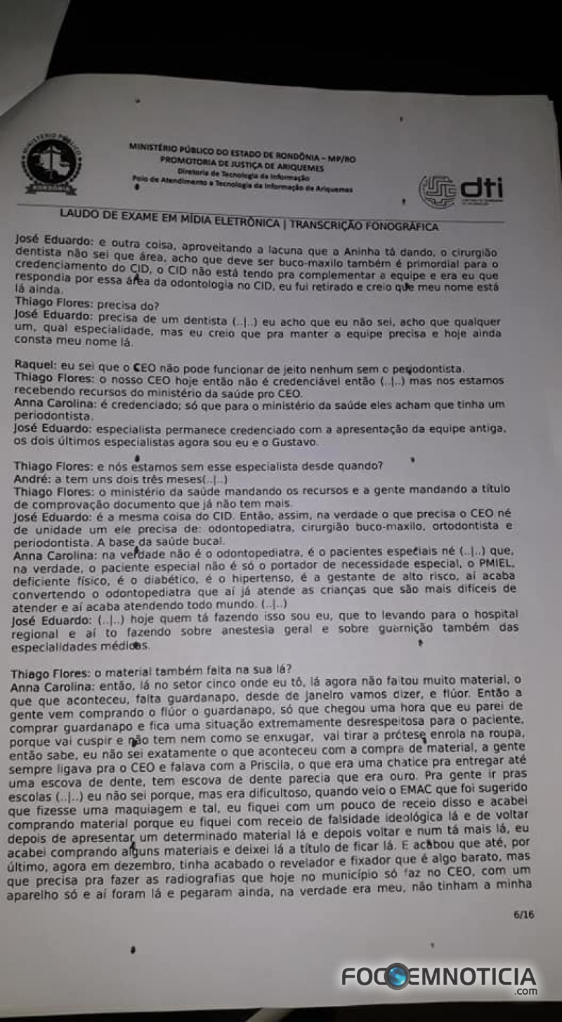 MP REVELA "REUNI&Atilde;O SECRETA" QUE ACONTECEU ENTRE PREFEITO E DENTISTAS EM ARIQUEMES, LEIA NA &Iacute;NTEGRA