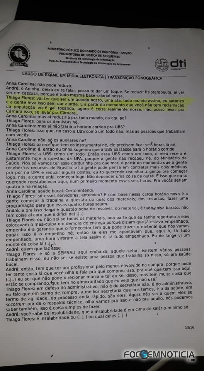 MP REVELA "REUNI&Atilde;O SECRETA" QUE ACONTECEU ENTRE PREFEITO E DENTISTAS EM ARIQUEMES, LEIA NA &Iacute;NTEGRA