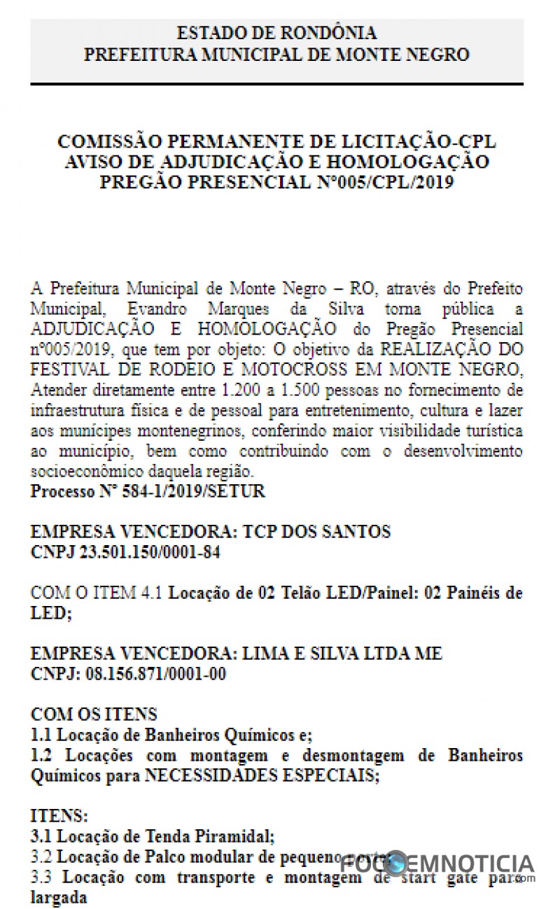 PREFEITURA FECHA APOIO DE QUASE 200 MIL REAIS PARA FESTA DE PE&Atilde;O EM MONTE NEGRO