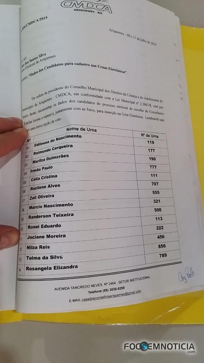 ERRO DE DIGITA&Ccedil;&Atilde;O NO TRE CAUSOU A SUSPENS&Atilde;O DA ELEI&Ccedil;&Atilde;O DO CONSELHO TUTELAR EM ARIQUEMES
