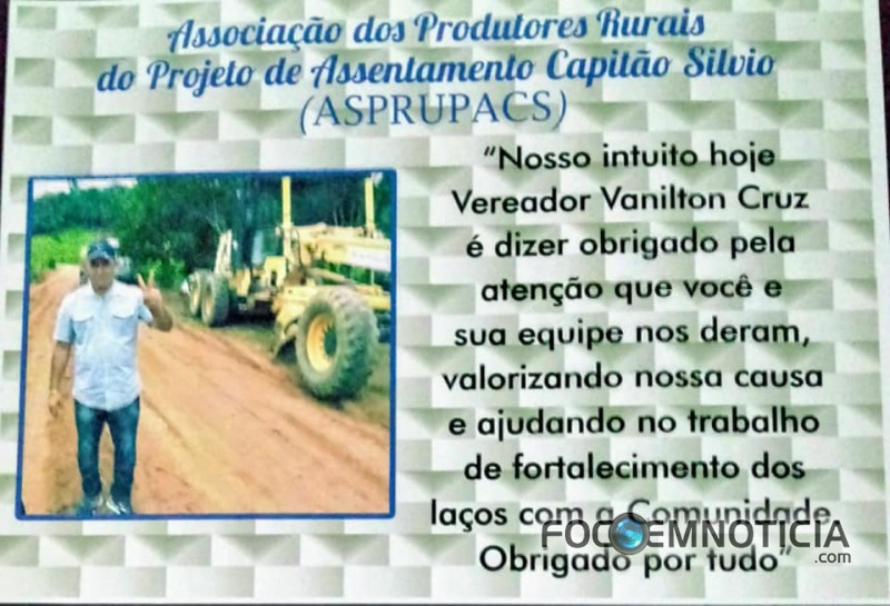 ASSOCIA&Ccedil;&Atilde;O ASPRUPACS RECEBE GERADOR E OUTROS BENEF&Iacute;CIOS VIABILIZADOS PELO VEREADOR VANILTON CRUZ