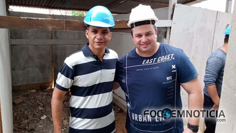 VEREADOR JOEL DA YAMAHA FISCALIZA OBRA DO HOSPITAL REGIONAL EM ARIQUEMES