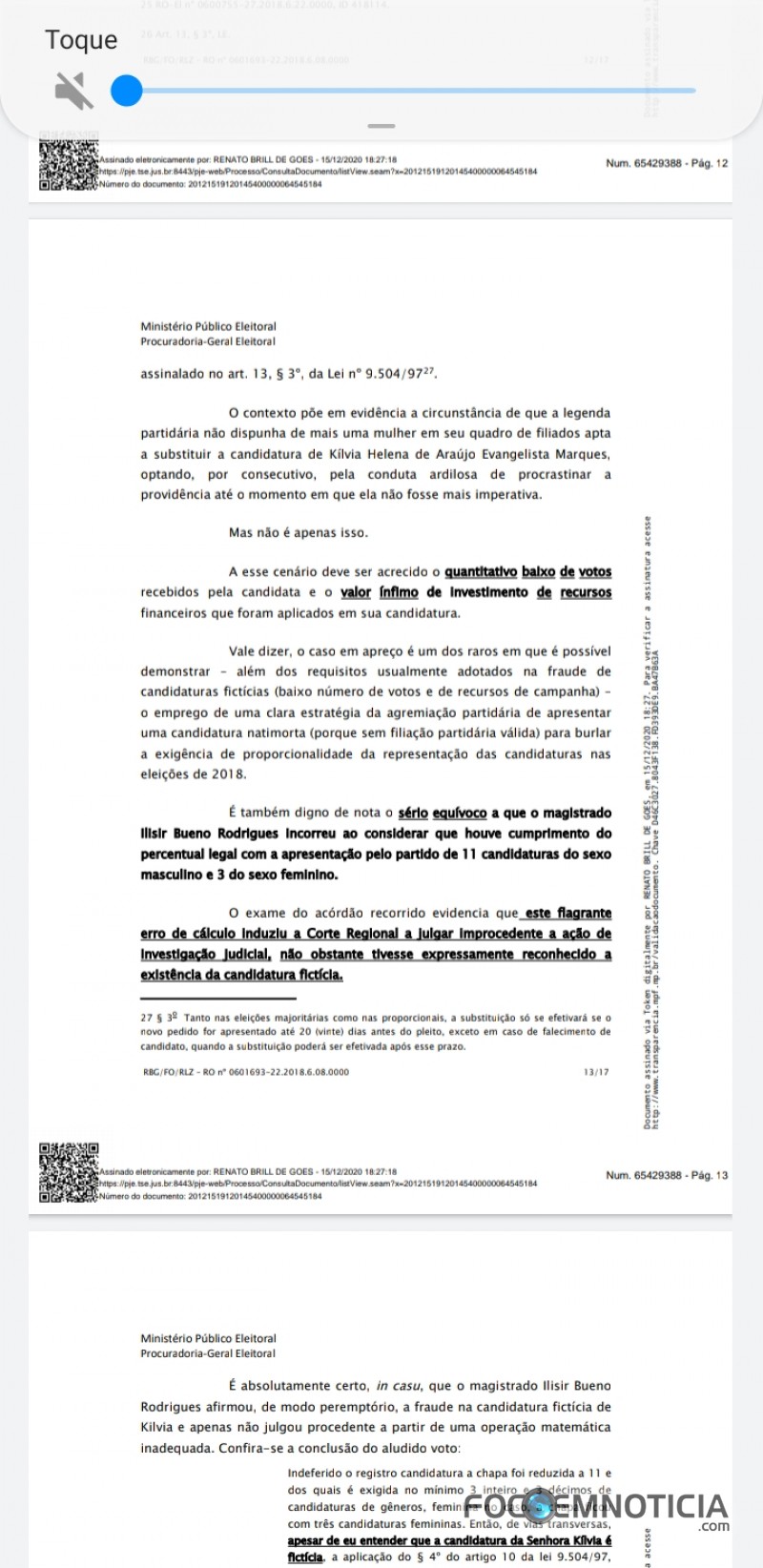 MINIST&Eacute;RIO P&Uacute;BLICO DA PARECER F&Aacute;VORAVEL E DEPUTADO CHRIS&Oacute;STOMO DEVER&Aacute; PERDER O MANDATO