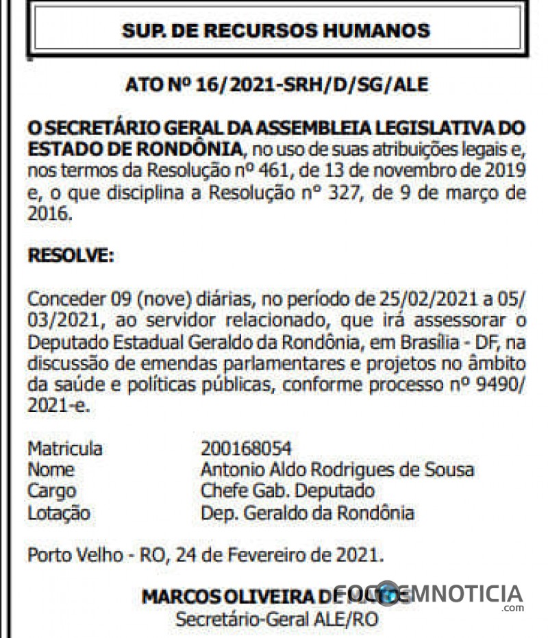 DEPUTADO GERALDO E ASSESSOR VIAJAM PARA BRAS&Iacute;LIA COM 18 MIL EM DI&Aacute;RIAS E N&Atilde;O JUSTIFICAM OS GASTOS