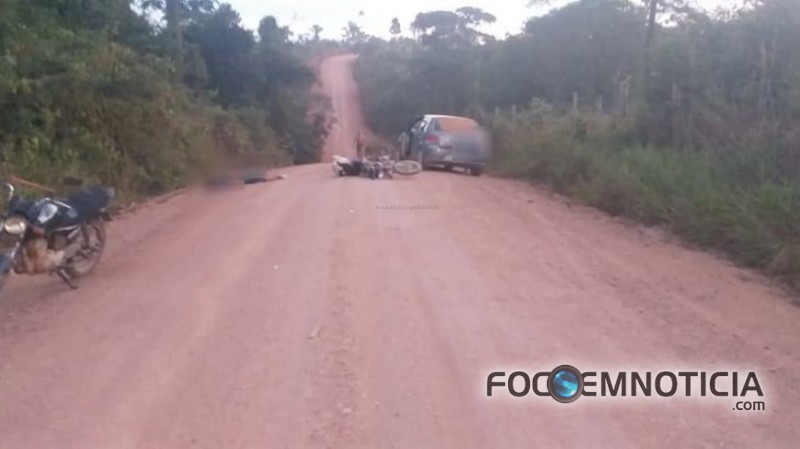 COLIS&Atilde;O FRONTAL ENTRE DUAS MOTOS EM MACHADINHO DO OESTE MATA UMA PESSOA E OUTRA EM ESTADO GRAVE