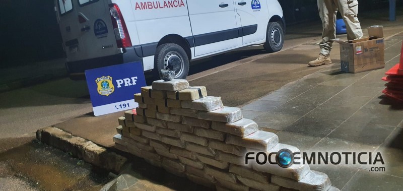 PRF APREENDE 65 QUILOS DE COCA&Iacute;NA QUE ESTAVA SENDO TRANSPORTADA EM AMBUL&Acirc;NCIA DE NOVA MAMOR&Eacute;