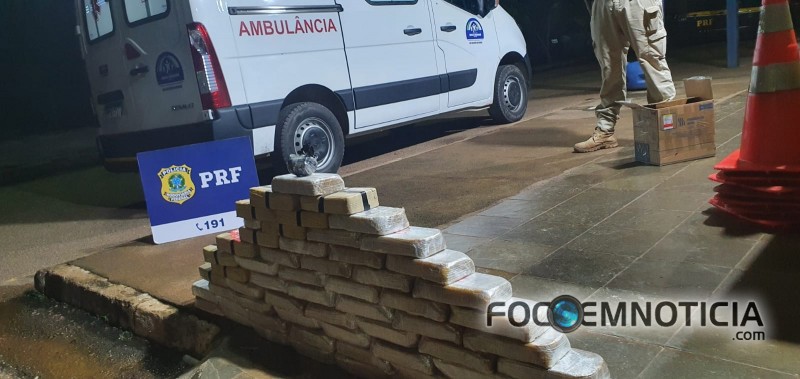 PRF APREENDE 65 QUILOS DE COCA&Iacute;NA QUE ESTAVA SENDO TRANSPORTADA EM AMBUL&Acirc;NCIA DE NOVA MAMOR&Eacute;