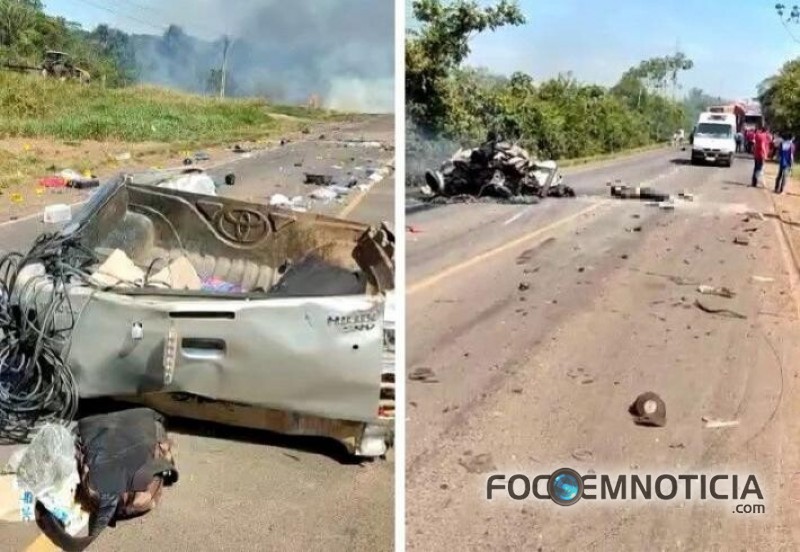 ACIDENTE ENVOLVENDO 02 CARRETAS E HILUX NO MATO GROSSO MATA CINCO MORADORES DE ROND&Ocirc;NIA
