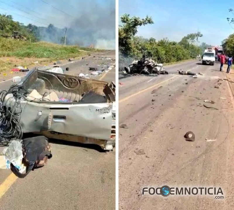 ACIDENTE ENVOLVENDO 02 CARRETAS E HILUX NO MATO GROSSO MATA CINCO MORADORES DE ROND&Ocirc;NIA