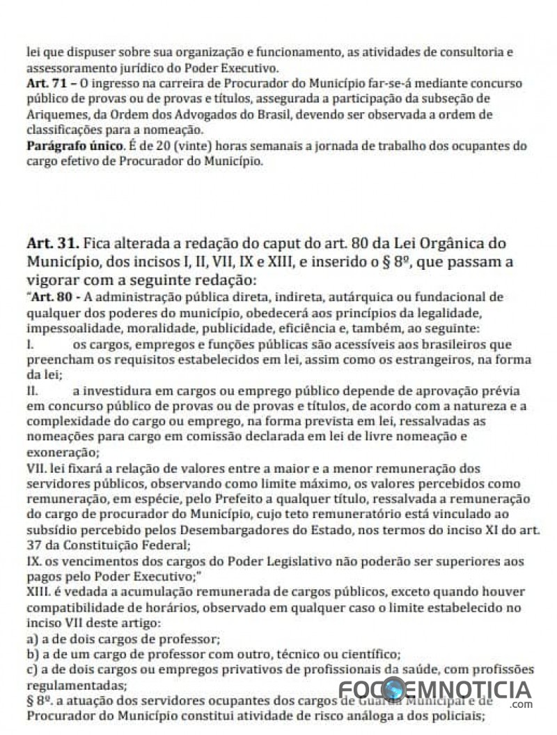 ARIQUEMES: VEREADORES RECUAM, CARGA HOR&Aacute;RIA E SAL&Aacute;RIOS DE PROCURADORES PERMANECEM COMO EST&Atilde;O