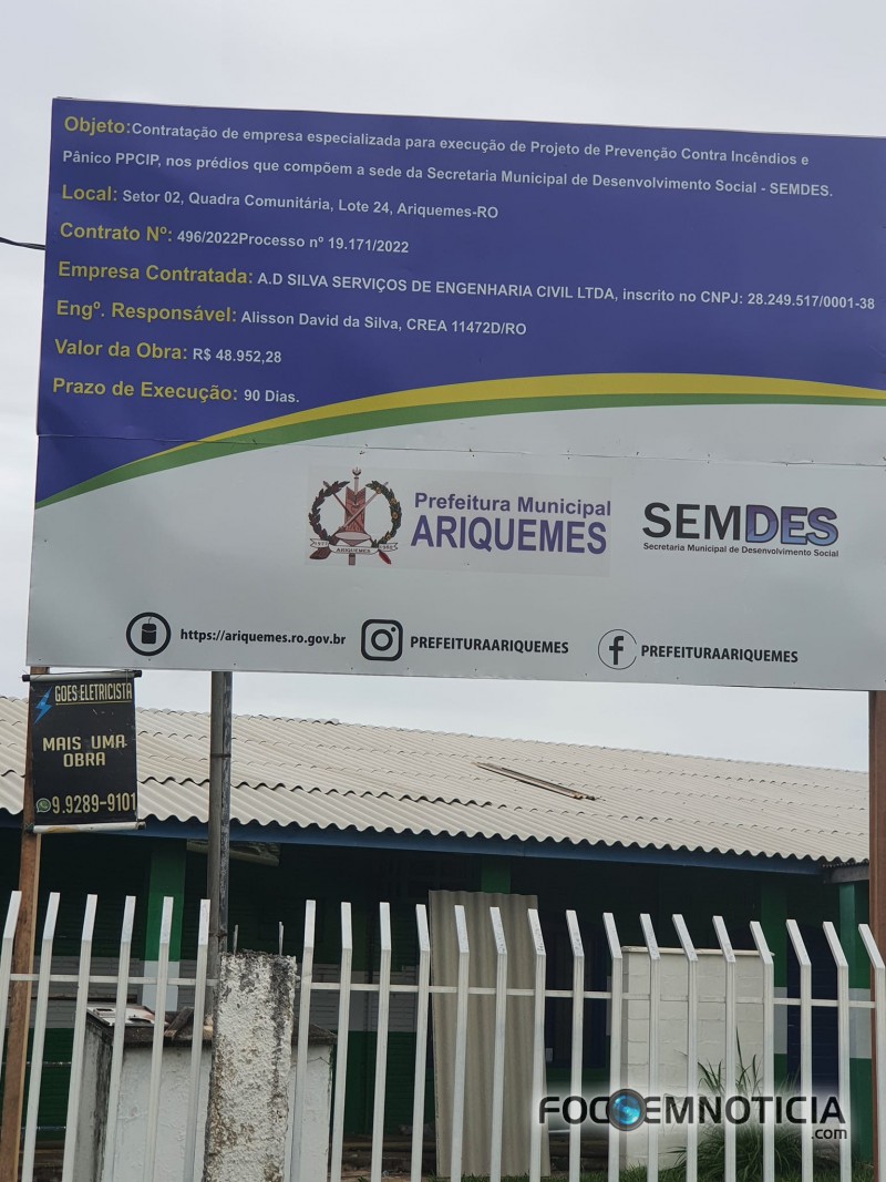 ESTRANHO: REFORMA N&Atilde;O CONSEGUE TERMINAR E CUSTAR&Aacute; MAIS DE MEIO MILH&Atilde;O A PREFEITURA DE ARIQUEMES
