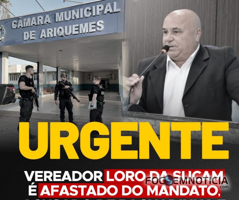 VEREADOR LORO &Eacute; AFASTADO DO  CARGO POR DETERMINA&Ccedil;&Atilde;O DA JUSTI&Ccedil;A, DEFESA DO EDIL SE PRONUNCIA