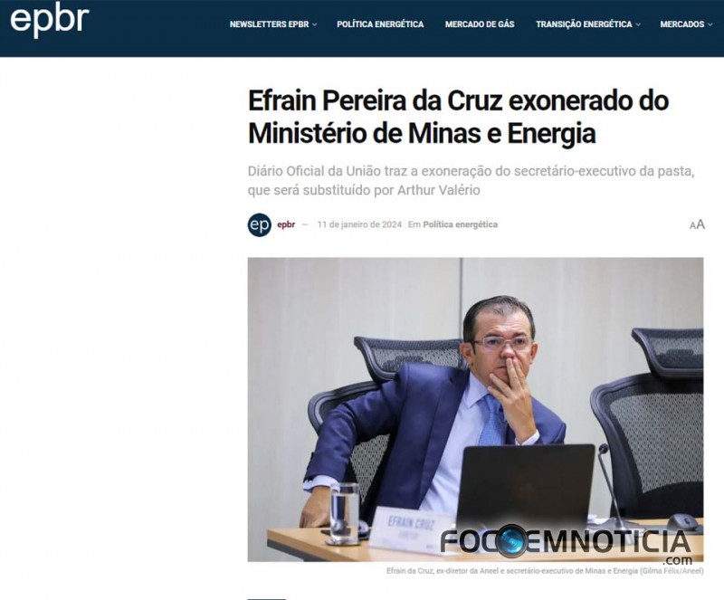 INDICADO DE MARCOS ROG&Eacute;RIO NO MINIST&Eacute;RIO DE MINAS E ENERGIA &Eacute; EXONERADO