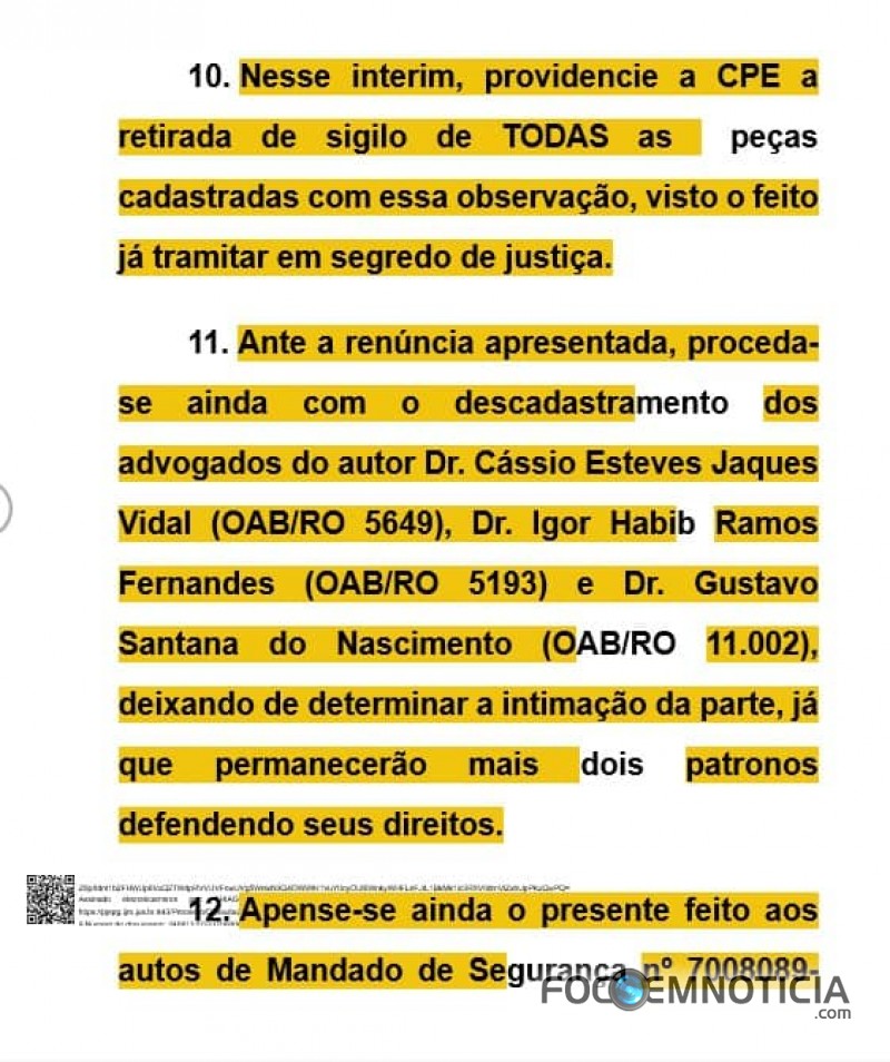 JUSTI&Ccedil;A SUSPENDE DECRETO DE CASSA&Ccedil;&Atilde;O E GARANTE RAFAEL NA DISPUTA PELA PREFEITURA EM ARIQUEMES