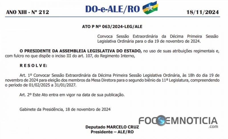 DEPUTADOS ANULAM ELEI&Ccedil;&Atilde;O DA MESA  E CONVOCAM OUTRA PARA ESTA TER&Ccedil;A, ALEX REDANO SER&Aacute; O ESCOLHIDO